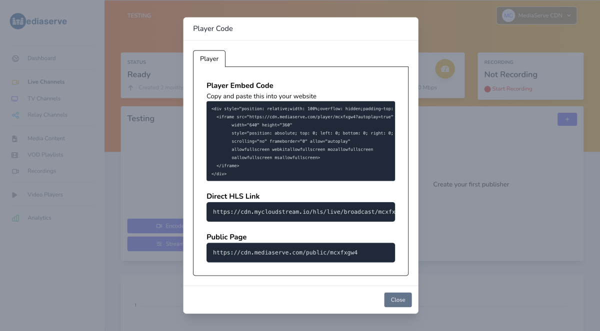 Embed Player Code Embed Player Code